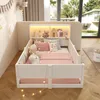 Flieks Kinderbett 90x200cm mit Led, Bodenbett Holzbett mit Produktbild-Vorschau 4
