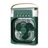 A portable USB fan, humidifier, and air cooler with an LED night light and water mist function. Produktbild-Vorschau