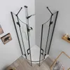 Viertelkreisdusche 90x90 mit Drehtüren, schwarzer Produktbild-Vorschau 2