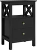 A black nightstand with two drawers and an open shelf. Produktbild-Vorschau