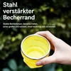 Faltbarer Reisebecher aus Silikon mit staubdichtem Deckel, Produktbild-Vorschau 2