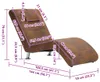 vidaXL Chaise Longue s polštářem Brown Suede Look Náhled obrázku produktu 8