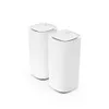Two white mesh WiFi routers are shown against a white background. Produktbild-Vorschau