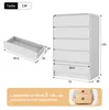 Moonbite dressoir met 5 lades, wit, met RGB LED-verlichting Productafbeelding-voorbeeld 2