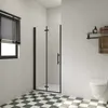 100x185cm Schwarz Drehtür Falttür Schwenktür Duschwand Produktbild-Vorschau 1