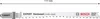 A Bosch jigsaw blade is shown against a white background with a measurement line above it. Voir les images du produit
