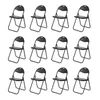 H.J WeDoo Lot de 12 chaises pliantes noires Cadre Voir les images du produit 1