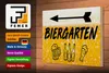 Holzschild Hinweis Biergarten links Bier Schild, 30x20 cm, Produktbild-Vorschau 4