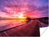 MuchoWow® Poster Steg - Wasser - Sonne - Rosa - Horizont Produktbild-Vorschau 1