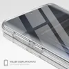 A close-up of a clear phone case on a reflective surface. Produktbild-Vorschau