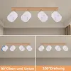 ZMH reflektor sufitowy 4 płomienie lampa sufitowa drewno - Podgląd zdjęcia produktu 8