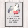 Mr. & Mrs. Panda Bild Pinguin mit Kind DIN A0 - Grau Produktbild-Vorschau 2