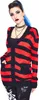 Jawbreaker Strickjacke Red Striped Oversized Cardigan Punk Produktbild-Vorschau 1