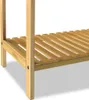 Porte-serviettes en bambou sur pied avec 3 barres en acier Voir les images du produit 4