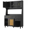 A black hutch with gold accents. Podgląd zdjęcia produktu