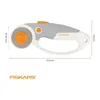 A Fiskars Titanium Rollmesser 45 mm is shown with dimensions indicated. Produktbild-Vorschau