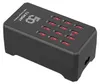 A black 12-port USB charger station with red USB ports. Náhled obrázku produktu