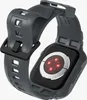 The back of a dark gray Apple Watch with a rugged protective case is shown against a white background. The heart rate sensor with red lights is visible. Anteprima dell’immagine prodotto