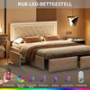 CDGlobal letto imbottito 140x200cm con LED, 4 cassetti e Anteprima dell’immagine prodotto 3