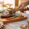 Relaxdays Grillzange, Edelstahl, Holzgriff, lange Kochzange Produktbild-Vorschau 3