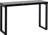 A black marble-look console table with black metal legs against a white background. Produktbild-Vorschau