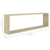 vidaXL Würfelregale 2 Stk. Sonoma-Eiche 100x15x30 cm Produktbild-Vorschau 14