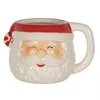 Clayre & Eef Tasse Weihnachtsmann 450 ml Weiß Rot Keramik Produktbild-Vorschau 1