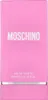 A pink perfume bottle with the brand name 'MOSCHINO' printed in white. Podgląd zdjęcia produktu