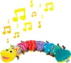 A musical caterpillar toy is shown against a white background with musical notes floating above it. Produktbild-Vorschau