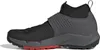 Side view of a single black and gray Adidas Trailcross Pro Clip-in MTB boot with a red sole accent. Podgląd zdjęcia produktu