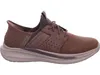 A side view of a brown Skechers Slip-Ins shoe against a white background. Voir les images du produit