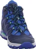 A close-up, front-facing view of a blue and green hiking boot against a white background. Produktbild-Vorschau