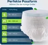 A size chart for incontinence products with an image of the product. Produktbild-Vorschau