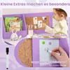 Kinderschreibtisch- und Stuhlset mit Stauraum, lila Holz Produktbild-Vorschau 4