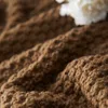Koc z dzianiny z frędzlami Miękki, ciepły koc z dzianiny, Podgląd zdjęcia produktu 4