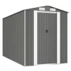 vidaXL Tuinhuis, lichtgrijs, 192x357x223 cm, verzinkt staal Productafbeelding-voorbeeld 1