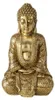 Dekofigur, Buddha Figur, Kunstharz gold, H 20 cm Produktbild-Vorschau 1