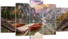 Bild auf Leinwand - Leinwandbild - 5 Teile - Boote Berge Produktbild-Vorschau 1