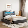 A bedroom scene featuring a bed with storage. Podgląd zdjęcia produktu