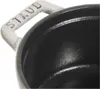 A close-up of a black cast iron pot with a silver handle. Podgląd zdjęcia produktu