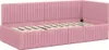 vidaXL Eckbettgestell mit Kopfteil Rosa 90 cm x 200 cm Samt Produktbild-Vorschau 4