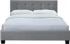 Miliboo - Bett 160 x 200 Stoff Grau gepolstert MARQUISE Produktbild-Vorschau 1