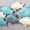 Wandskulptur Fische L74cm Wandbild Blau Grau Creme Maritim Produktbild-Vorschau 4