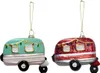 2 Stück Weihnachtsanhänger Glas Wohnwagen Christbaumschmuck Produktbild-Vorschau 1