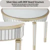 A collage of close-up shots of a mirrored console table, highlighting its design and construction. Produktbild-Vorschau