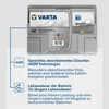 A VARTA Silver Dynamic AGM battery with descriptive text and icons. Produktbild-Vorschau