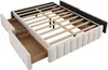 A bed frame with drawers and a slatted base, shown from a high angle. Produktbild-Vorschau