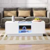 Merax Table basse avec LED et 2 tiroirs, Table d'appoint Voir les images du produit 2