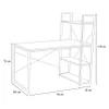 A line drawing of a desk with shelves. Produktbild-Vorschau