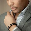 SERASAR | Pánsky Kožený Náramok [Ring] z Stainless Steel | Náhľad obrázku produktu 5